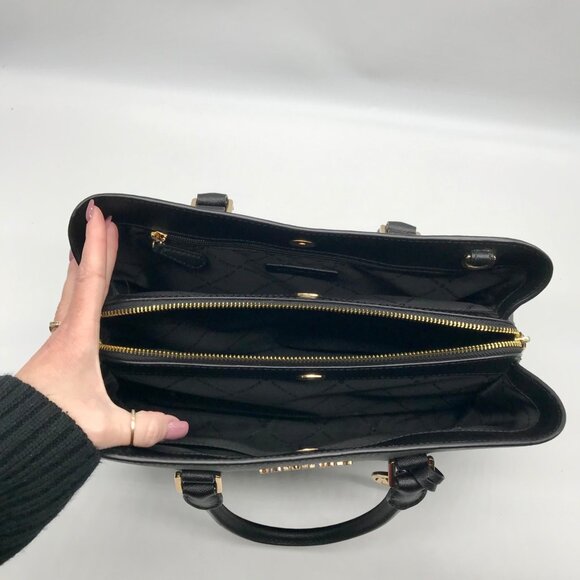 Michael Kors Black Saffiano Leather Middle Zip Savannah Convertible Tote - Picture 10 of 10